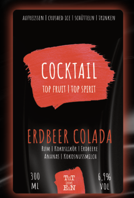 Cocktail Erdbeer Colada 6,9% vol Tüt dir Ein